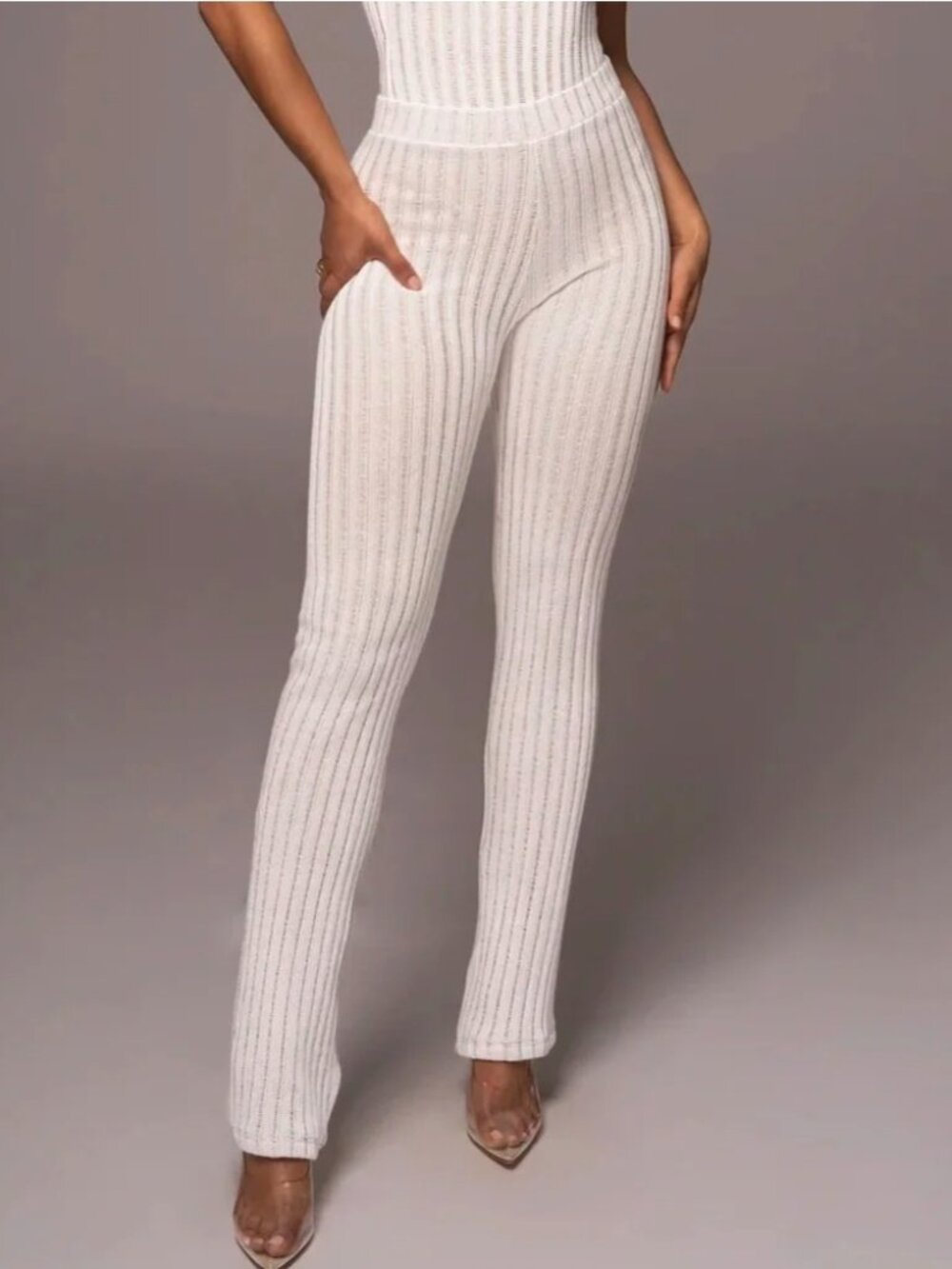 NWT JLUXLABEL White Better Together Knit Pants (S)